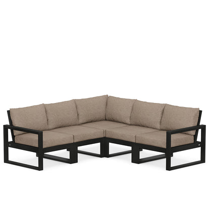 
                  Edge 5 Piece Sectional Set Black Frame Spiced Burlap Cushion - Image 14
                