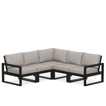 
                  Edge 5 Piece Sectional Set Black Frame Weathered Tweed Cushion - Image 15
                