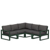 Edge 5 Piece Sectional Set Green Frame Ash Charcoal Cushion