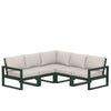 Edge 5 Piece Sectional Set Green Frame Dune Burlap Cushion