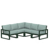 Edge 5 Piece Sectional Set Green Frame Glacier Spa Cushion