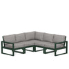 Edge 5 Piece Sectional Set Green Frame Grey Mist Cushion