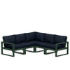 Edge 5 Piece Sectional Set Green Frame Marine Indigo Cushion