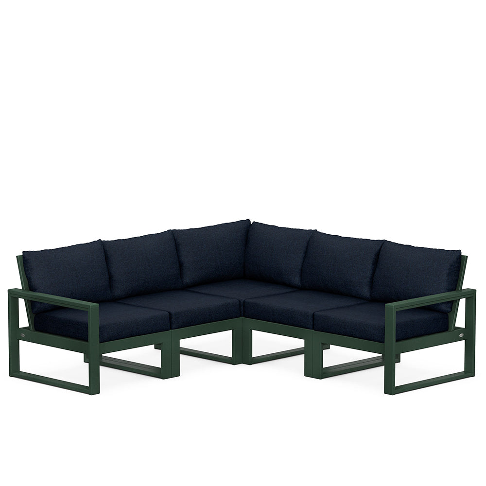 Edge 5 Piece Sectional Set Green Frame Marine Indigo Cushion, image 22