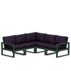 Edge 5 Piece Sectional Set Green Frame Navy Linen Cushion