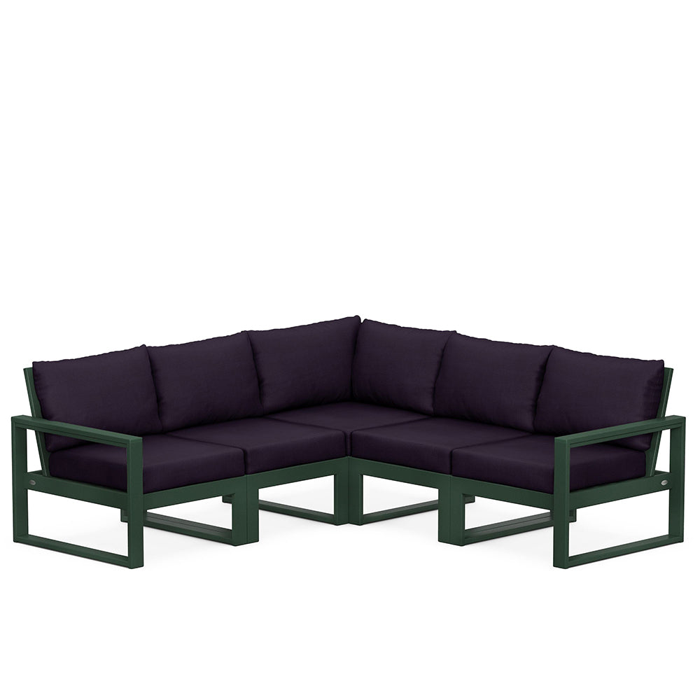 Edge 5 Piece Sectional Set Green Frame Navy Linen Cushion, image 25