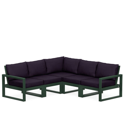 
                  Edge 5 Piece Sectional Set Green Frame Navy Linen Cushion - Image 25
                