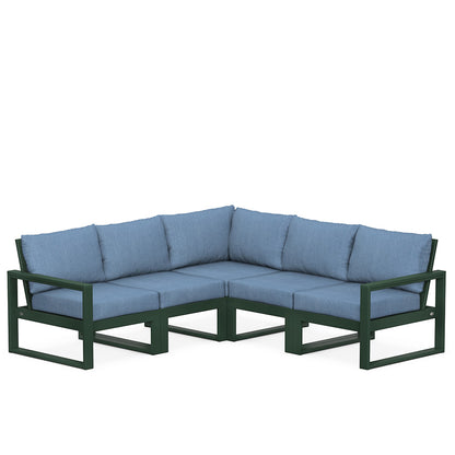 
                  Edge 5 Piece Sectional Set Green Frame Sky Blue Cushion - Image 27
                