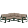 Edge 5 Piece Sectional Set Green Frame Spiced Burlap Cushion