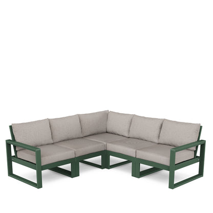 
                  Edge 5 Piece Sectional Set Green Frame Weathered Tweed Cushion - Image 29
                