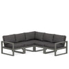 Edge 5 Piece Sectional Set Grey Frame Ash Charcoal Cushion