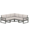 Edge 5 Piece Sectional Set Grey Frame Dune Burlap Cushion