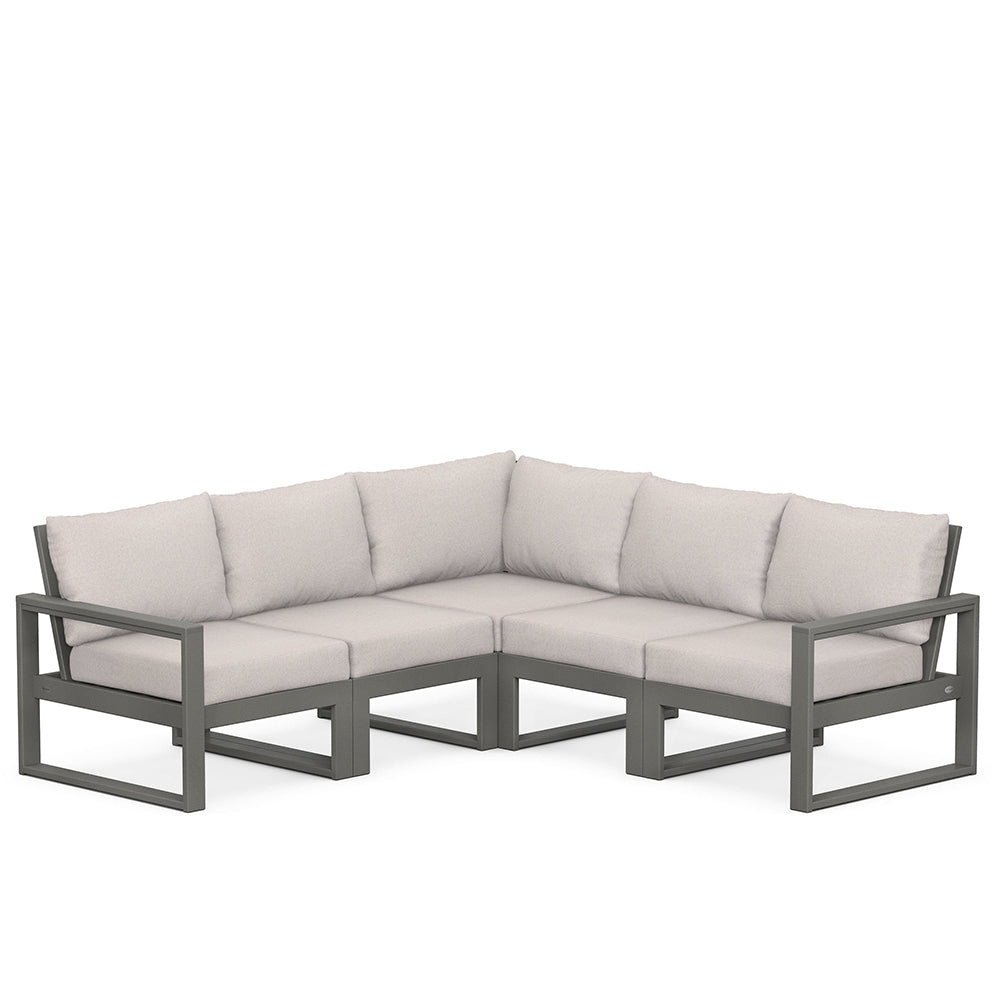 Edge 5 Piece Sectional Set Grey Frame Dune Burlap Cushion, image 33