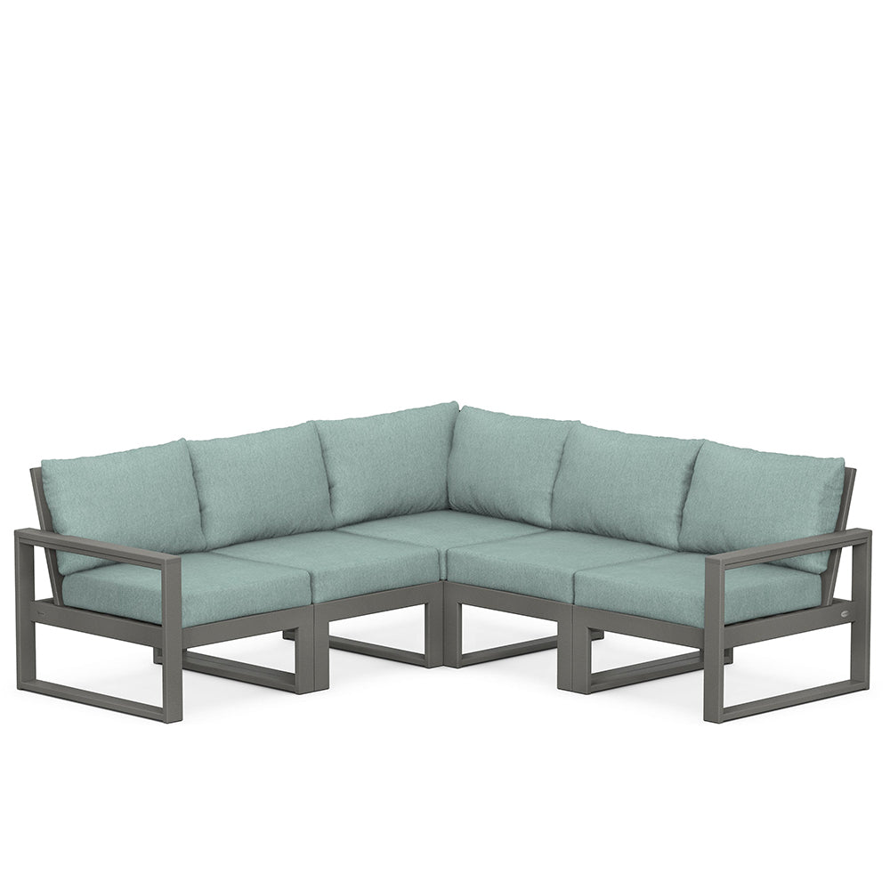 Edge 5 Piece Sectional Set Grey Frame Glacier Spa Cushion, image 34