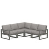 Edge 5 Piece Sectional Set Grey Frame Grey Mist Cushion