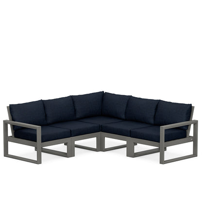 
                  Edge 5 Piece Sectional Set Grey Frame Marine Indigo Cushion - Image 36
                