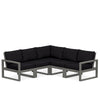 Edge 5 Piece Sectional Set Grey Frame Midnight Linen Cushion