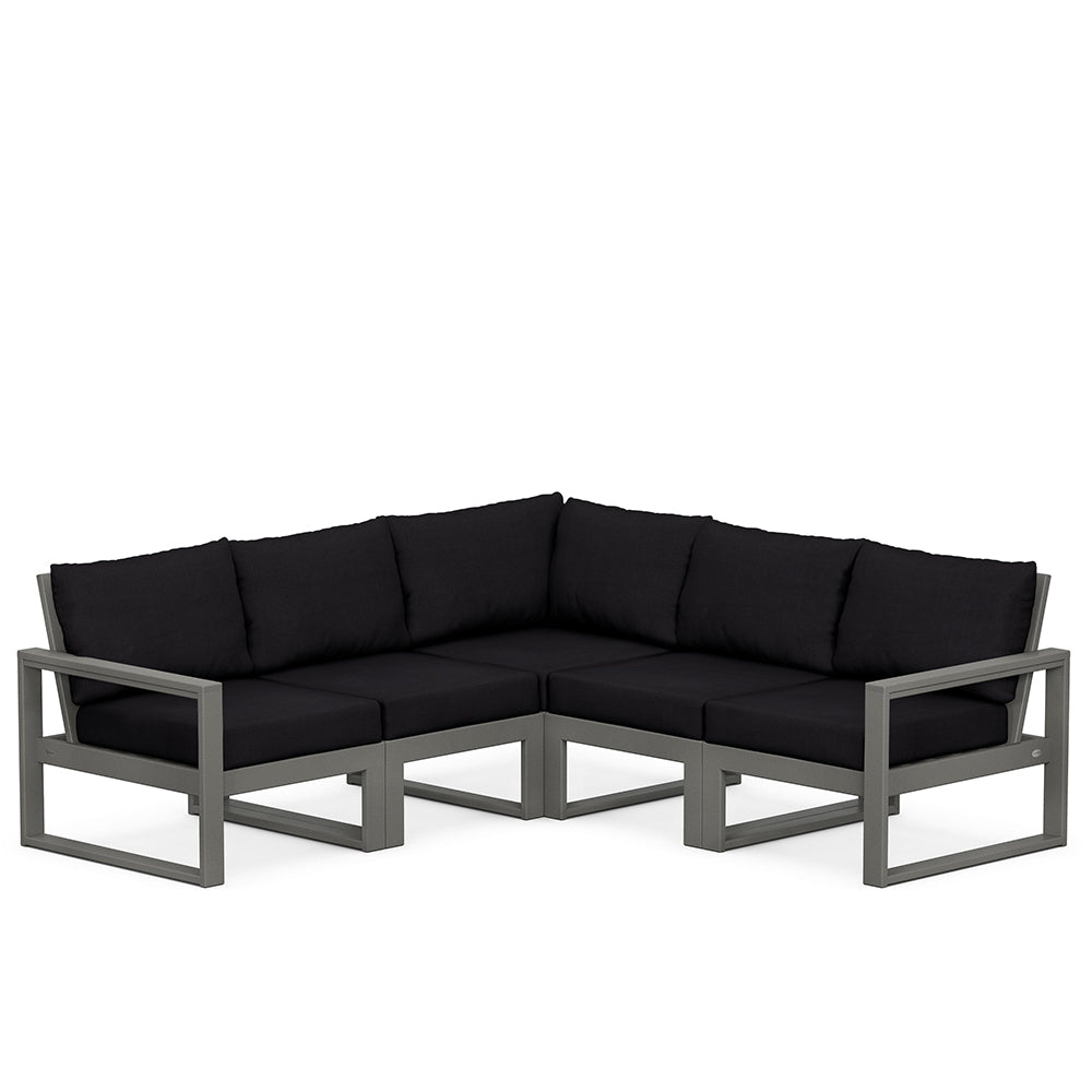 Edge 5 Piece Sectional Set Grey Frame Midnight Linen Cushion, image 37