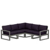 Edge 5 Piece Sectional Set Grey Frame Navy Linen Cushion