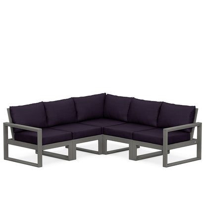 
                  Edge 5 Piece Sectional Set Grey Frame Navy Linen Cushion - Image 39
                