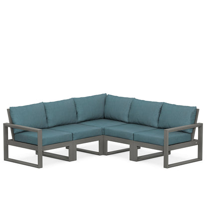 
                  Edge 5 Piece Sectional Set Grey Frame Ocean Teal Cushion - Image 40
                