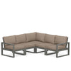 Edge 5 Piece Sectional Set Grey Frame Spiced Burlap Cushion