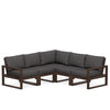 Edge 5 Piece Sectional Set Mahogany Frame Ash Charcoal Cushion