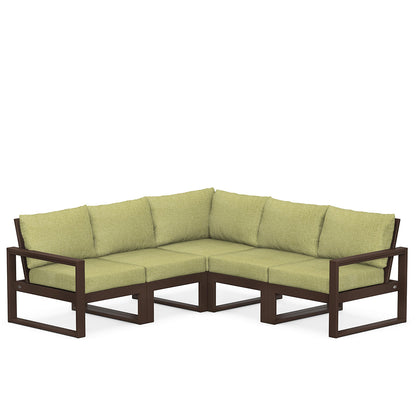 
                  Edge 5 Piece Sectional Set Mahogany Frame Charteuse Boucle Cushion - Image 45
                