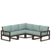 Edge 5 Piece Sectional Set Mahogany Frame Glacier Spa Cushion