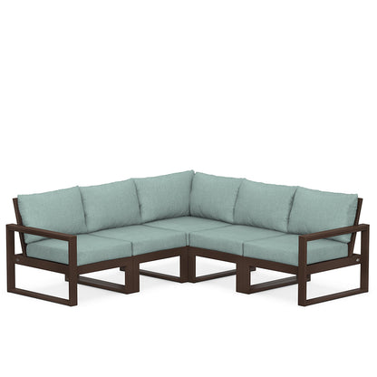 
                  Edge 5 Piece Sectional Set Mahogany Frame Glacier Spa Cushion - Image 49
                