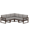 Edge 5 Piece Sectional Set Mahogany Frame Grey Mist Cushion