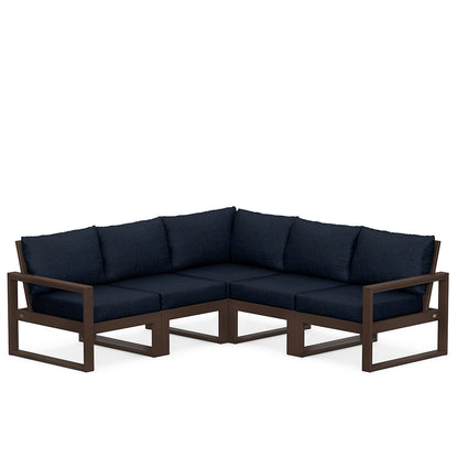 
                  Edge 5 Piece Sectional Set Mahogany Frame Marine Indigo Cushion - Image 50
                