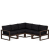 Edge 5 Piece Sectional Set Mahogany Frame Midnight Linen Cushion