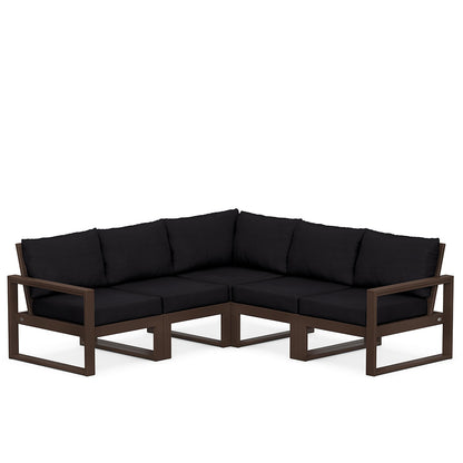 
                  Edge 5 Piece Sectional Set Mahogany Frame Midnight Linen Cushion - Image 51
                