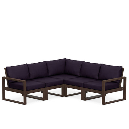 
                  Edge 5 Piece Sectional Set Mahogany Frame Navy Linen Cushion - Image 53
                