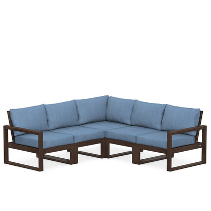 
                  Edge 5 Piece Sectional Set Mahogany Frame Sky Blue Cushion - Image 55
                