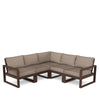 Edge 5 Piece Sectional Set Mahogany Frame Spiced Burlap Cushion