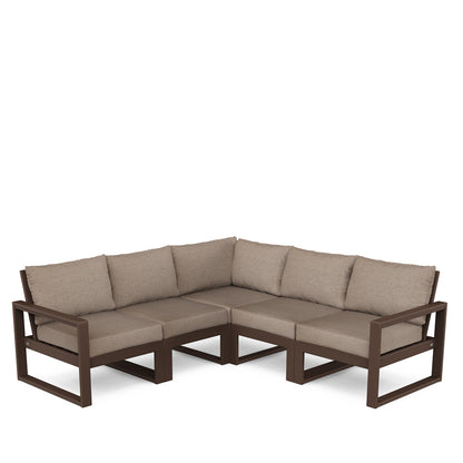 
                  Edge 5 Piece Sectional Set Mahogany Frame Spiced Burlap Cushion - Image 56
                