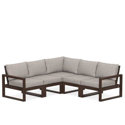 
                  Edge 5 Piece Sectional Set Mahogany Frame Weathered Tweed Cushion - Image 57
                