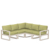 Edge 5 Piece Sectional Set Sand Frame Charteuse Boucle Cushion