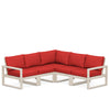 Edge 5 Piece Sectional Set Sand Frame Crimson Linen Cushion