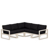 Edge 5 Piece Sectional Set Sand Frame Midnight Linen Cushion