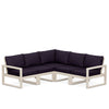 Edge 5 Piece Sectional Set Sand Frame Navy Linen Cushion