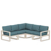 Edge 5 Piece Sectional Set Sand Frame Ocean Teal Cushion