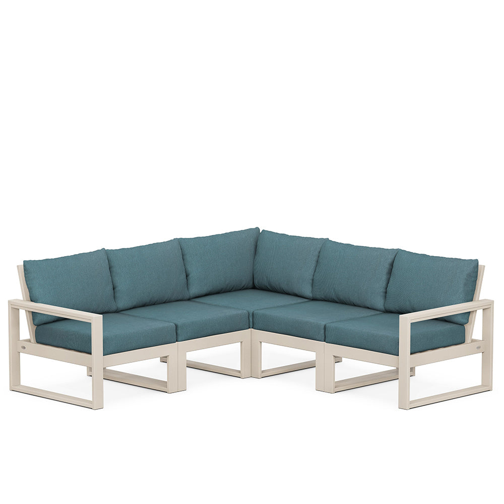 Edge 5 Piece Sectional Set Sand Frame Ocean Teal Cushion, image 68