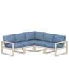 Edge 5 Piece Sectional Set Sand Frame Sky Blue Cushion