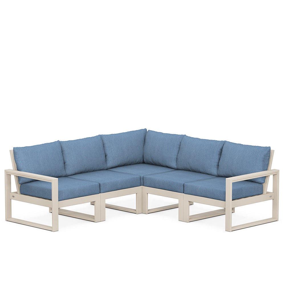 Edge 5 Piece Sectional Set Sand Frame Sky Blue Cushion, image 69