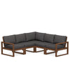 Edge 5 Piece Sectional Set Teak Frame Ash Charcoal Cushion