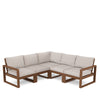 Edge 5 Piece Sectional Set Teak Frame Dune Burlap Cushion