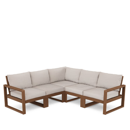 
                  Edge 5 Piece Sectional Set Teak Frame Dune Burlap Cushion - Image 75
                